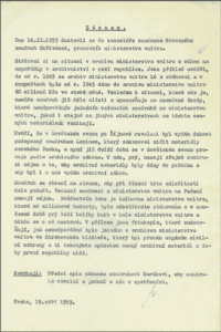 Záznam z 15. 9. 1953 o návštěvě L. Skřivánka