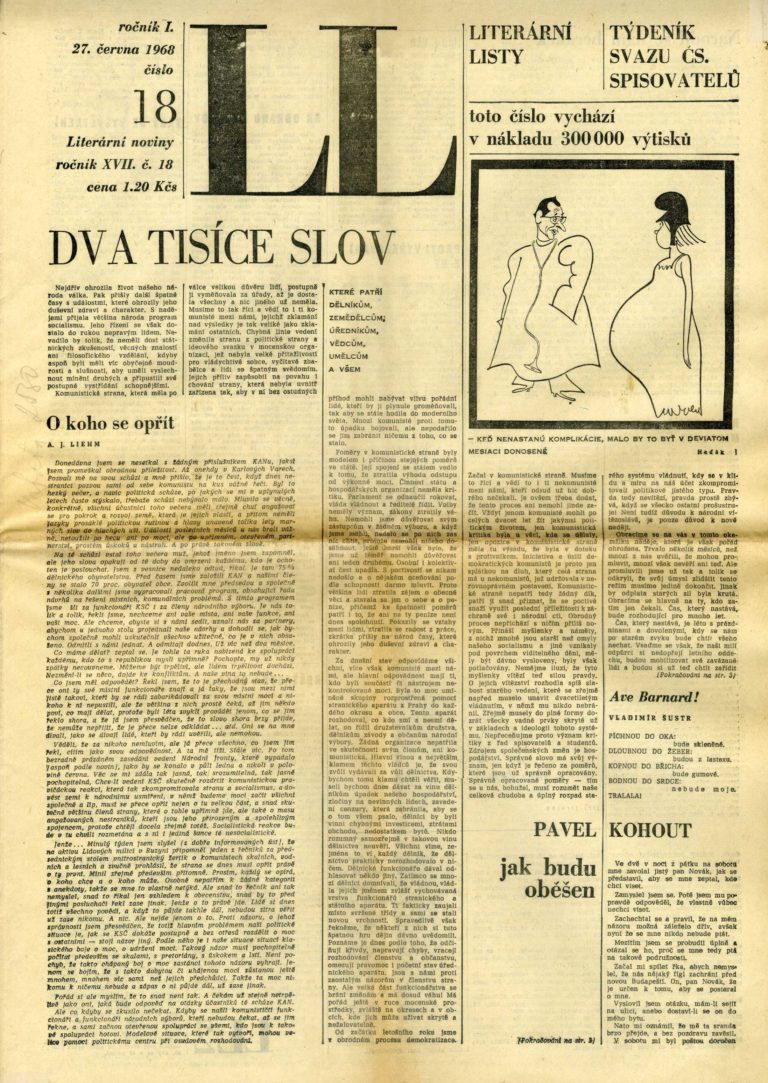 2000 slov, Literární listy, č. 18, 27. 6. 1968