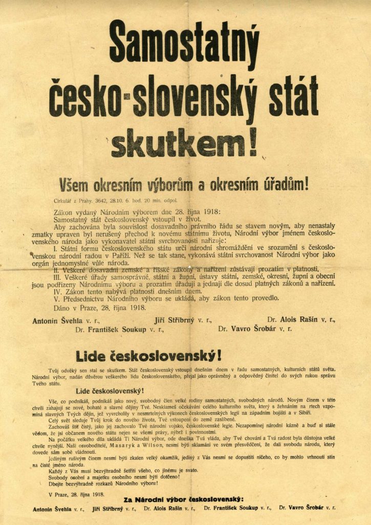 Samostatný česko-slovenský stát skutkem