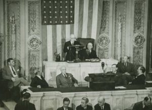 Prezident Beneš mluví v kongresu, Washington, 1943, 13. května
