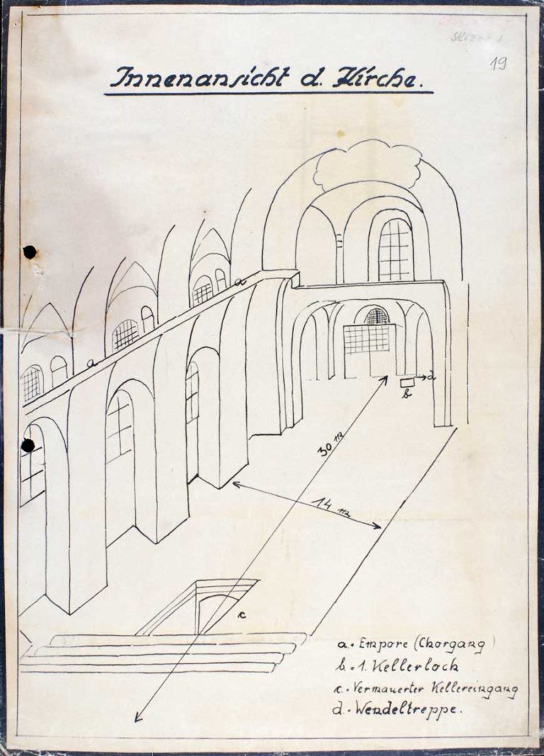 Plán krypty pravoslavného kostela sv. Cyrila a Metoděje v Praze (červen 1942)