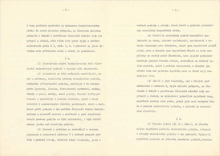 Dekret prezidenta republiky č. 100/1945 Sb. o znárodnění dolů a některých průmyslových podniků