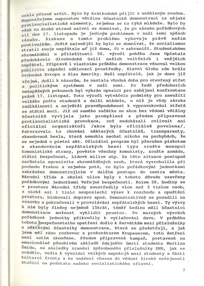 Stenografický záznam z mimořádného zasedání ústředního výboru KSČ