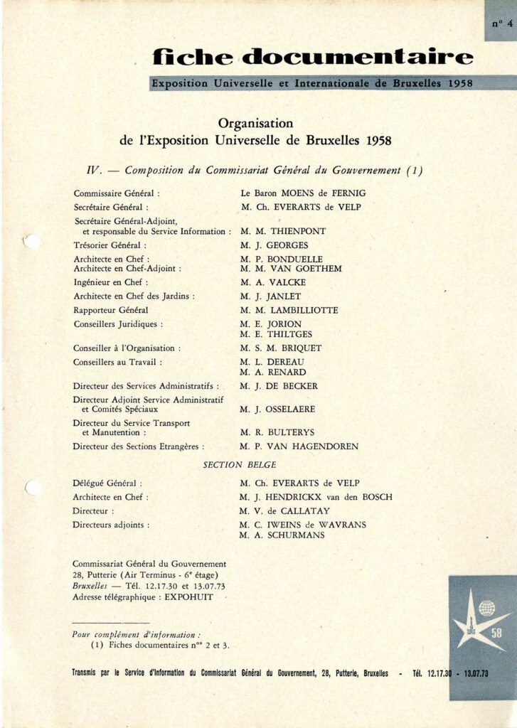 Organizační složení generálního komisariátu belgické vlády