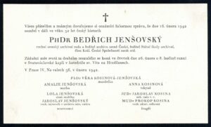 Bedřich Jenšovský - parte