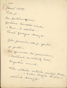 Báseň Juraje Slávika k úmrtí Tomáše Garrigue Masaryka.