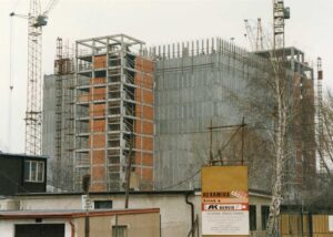 Výstavba Archivního areálu na Chodovci. Stavební práce. 1993.