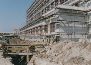 Výstavba Archivního areálu na Chodovci. Stavební práce. 1993.