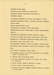 Podrobný prezidentův program připravený kanceláří ministra vnitra V. Noska. Zachycuje jízdu vlakem z Blanska do Prahy a poté cestu z Hlavního (dříve Wilsonova) nádraží centrem města na Staroměstské náměstí, kde proběhlo slavnostní uvítání, přes Karlův most a Malou Stranu na Pražský hrad.