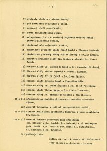 Podrobný prezidentův program připravený kanceláří ministra vnitra V. Noska. Zachycuje jízdu vlakem z Blanska do Prahy a poté cestu z Hlavního (dříve Wilsonova) nádraží centrem města na Staroměstské náměstí, kde proběhlo slavnostní uvítání, přes Karlův most a Malou Stranu na Pražský hrad.