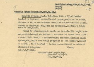Spojení povstalců v Praze s exilovým vedením v prvních dnech zajišťovala radiostanice Anna, obsluhovaná četařem J. Klemešem z paraskupiny Platinum. Depeše informující o vývoji situace byly odesílány Vojenské rádiové ústředně v Hockliffe, následně předávány do Londýna vedení čs. rozvědky a zpět přes Hockliff a vojenskou misi v Moskvě byly doručovány do Košic, později do Bratislavy, kde úřadovala československá vláda a prezident E. Beneš. Přímé spojení se podařilo navázat až 6. května prostředním radiostanice Božena.