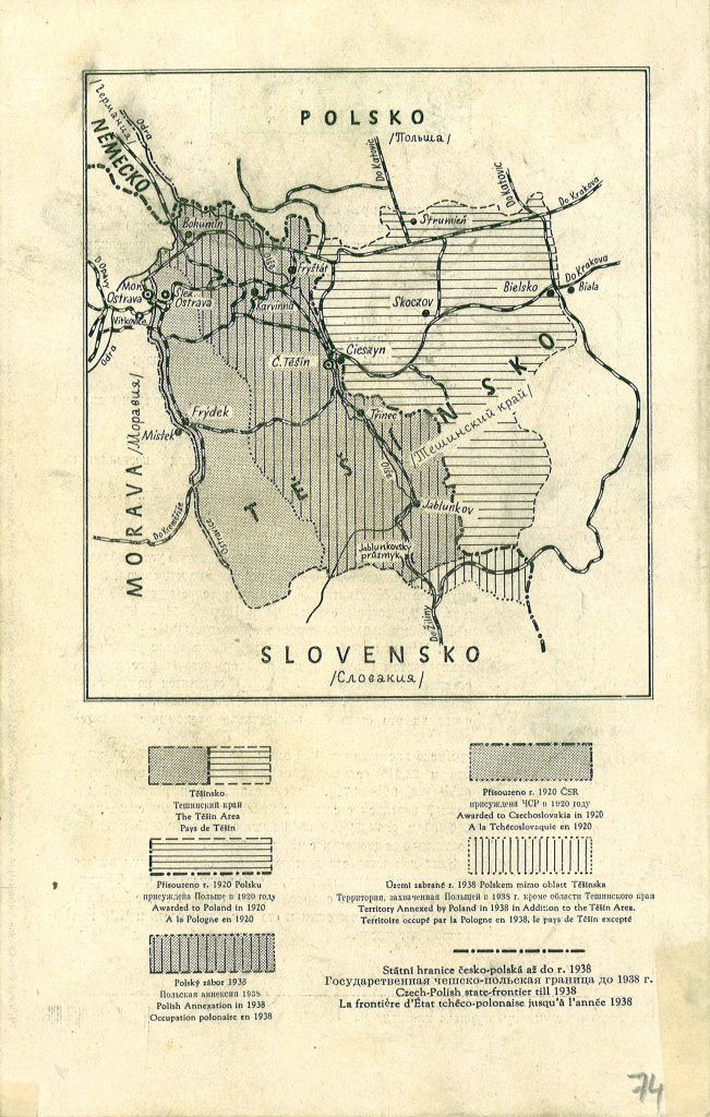 Těšínsko mělo velký strategický význam; kromě nalezišť uhlí se jednalo i o významný dopravní uzel. Po tzv. sedmidenní válce (23. - 30. 1. 1919) bylo rozděleno mezi Československo a Polsko.