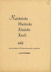 Žádost Zemského sekretariátu Hnutí za svobodu ve Slezsku československé vládě o připojení Ratibořska, Hlubčicka, Kladska a Kozlí k ČSR.