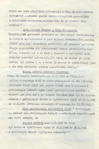Stížnost proti rozhodnutí Ministerstva vnitra o neudělení státního občanství s popisem protinacistického chování J. von Zedtwitze za okupace, podaná jeho advokátem.