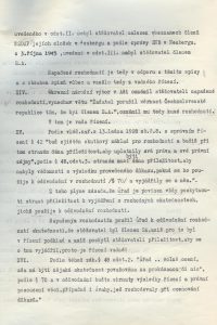 Stížnost proti rozhodnutí Ministerstva vnitra o neudělení státního občanství s popisem protinacistického chování J. von Zedtwitze za okupace, podaná jeho advokátem.