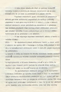 Stížnost proti rozhodnutí Ministerstva vnitra o neudělení státního občanství s popisem protinacistického chování J. von Zedtwitze za okupace, podaná jeho advokátem.