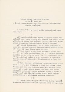 Ústavní dekret prezidenta republiky E. Beneše č. 33/1945 o úpravě československého státního občanství pro osoby německé a maďarské národnosti.
