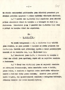 Zpráva B. Ečera o jednáních ve Wiesbadenu a v Londýně ve věci vydání K. H. Franka do Československa (bez příloh).
