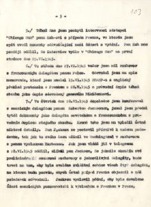 Zpráva B. Ečera o jednáních ve Wiesbadenu a v Londýně ve věci vydání K. H. Franka do Československa (bez příloh).