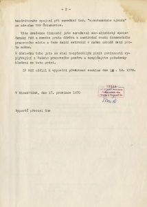 Výpověď Vladimíra Kabrny z pracovního poměru v Tesle Hloubětín, 17. prosince 1970, fond Vl. Kabrny, NAD 2395.