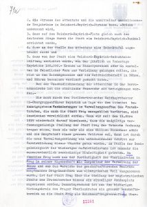 Měsíční situační zpráva náměstka pražského primátora J. Pfitznera za období od 1. 4. do 30. 6. 1942 obsahující mj. vyjádření lítosti nad úmrtím R. Heydricha a odsouzení atentátu, zaslaná státnímu tajemníkovi K. H. Frankovi (s průvodním dopisem z 1. 7. 1942).