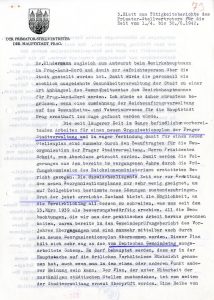 Měsíční situační zpráva náměstka pražského primátora J. Pfitznera za období od 1. 4. do 30. 6. 1942 obsahující mj. vyjádření lítosti nad úmrtím R. Heydricha a odsouzení atentátu, zaslaná státnímu tajemníkovi K. H. Frankovi (s průvodním dopisem z 1. 7. 1942).