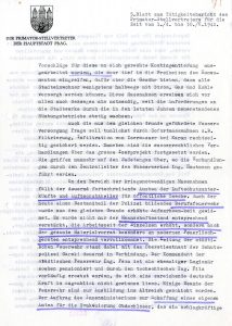 Měsíční situační zpráva náměstka pražského primátora J. Pfitznera za období od 1. 4. do 30. 6. 1942 obsahující mj. vyjádření lítosti nad úmrtím R. Heydricha a odsouzení atentátu, zaslaná státnímu tajemníkovi K. H. Frankovi (s průvodním dopisem z 1. 7. 1942).