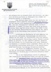 Měsíční situační zpráva náměstka pražského primátora J. Pfitznera za období od 1. 4. do 30. 6. 1942 obsahující mj. vyjádření lítosti nad úmrtím R. Heydricha a odsouzení atentátu, zaslaná státnímu tajemníkovi K. H. Frankovi (s průvodním dopisem z 1. 7. 1942).