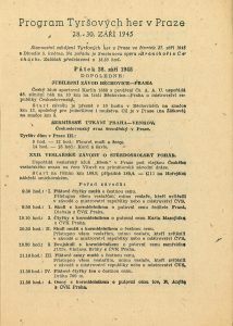 Oficiální program Tyršových her v Praze.