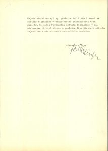 Oznámení předsedy vlády Z. Fierlingera předsednictvu Prozatímního Národního shromáždění o jmenování nové vlády.