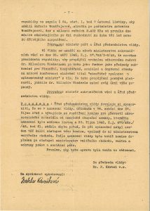 Záznam Úřadu předsednictva vlády k usnesení 101. schůze vlády ve věci podání demise a dalšího postupu v organizačních a personálních otázkách.
