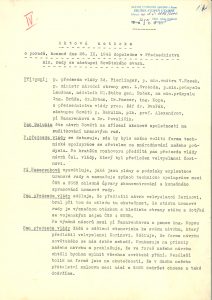 Záznam z porady představitelů československé vlády se zástupci Sovětského svazu o těžbě uranové rudy na našem území.
