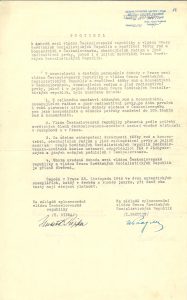 Dohoda mezi vládami SSSR a ČSR o rozšíření těžby rud a koncentrátů v Československu a o jejich dodávkách do Sovětského svazu (včetně protokolu k dohodě).