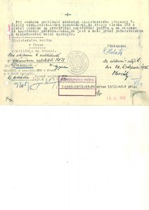 Zpráva předsedy Okresního národního výboru v Mnichově Hradišti K. Holaty prezidiu Zemského národního výboru v Praze o průběhu pohřbu J. Švermy v Mnichově Hradišti 10. a 11. 11. 1945.