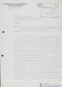 1941, 3. březen, Praha Dopis vedoucího Svazu vojáků z fronty (později Českého svazu válečníků) O. Bláhy říšskému protektorovi K. von Neurathovi intervenující za válečné nasazení příslušníků svazu v rámci německého wehrmachtu. NA, ÚŘP-ST, sign. 109-7/66, fol. 138, kart. 123.