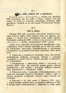 Stanovy Českého svazu válečníků.