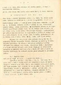 Úvodní část rozsudku Národního soudu v Praze nad O. Bláhou, R. Rychtrmocem a G. Mohaplem.