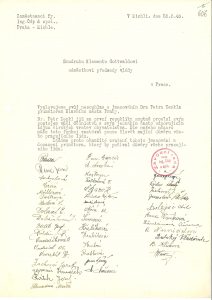 Protesty závodních rad pražských podniků proti jmenování P. Zenkla primátorem, zaslané náměstkovi předsedy vlády K. Gottwaldovi.