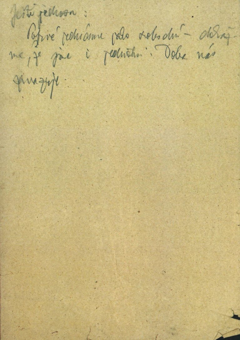 Podklad k projevu P. Zenkla přednesený po osvobození koncentračního tábora Buchenwald vojáky 3. americké armády.