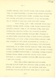 Demise členů vlády za ČSNS, P. Zenkla, H. Ripky, J. Stránského a P. Drtiny, podaná prezidentovi republiky E. Benešovi a zaslaná v opise předsedovi vlády K. Gottwaldovi.