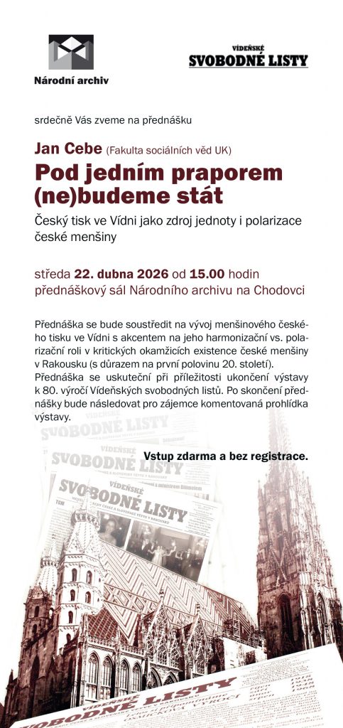 Zveme na přednášku o českém tisku ve Vídni