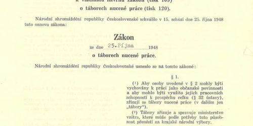 Zákon č. 247/1948 Sb. o táborech nucené práce z 25. října 1948